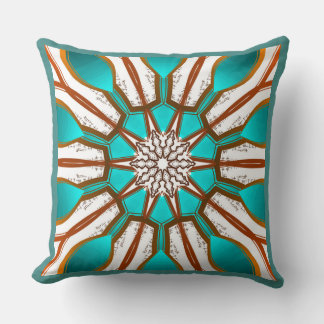 Cojín Decorativo Blanc del brun de la turquesa del diseño de