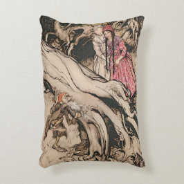 Cojín Decorativo Blancanieves y Rosa Roja por Arthur Rackham