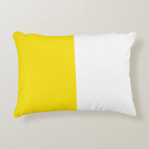 Cojín Decorativo Blanco Amarillo de dos colores Tono mitad dividido