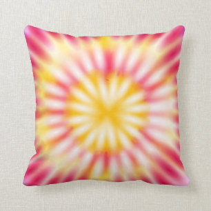 Cojín Decorativo Blanco amarillo rosado tinte