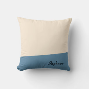 Cojín Decorativo Blanco Antiguo y Azul Fuerza Aérea