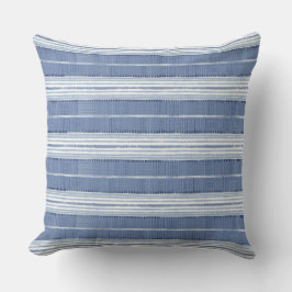 Cojín Decorativo Blanco Azul costero a rayas