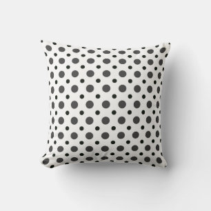 Cojín Decorativo Blanco con lunares grises y negros