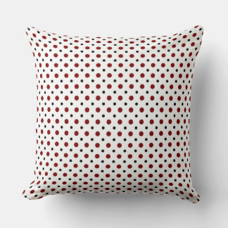 Cojín Decorativo Blanco con lunares negros y rojos