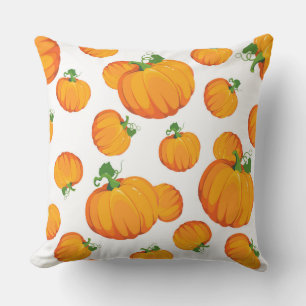 COJÍN DECORATIVO BLANCO CON NARANJA HALLOWEEN PUMPKINS