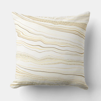 Cojín Decorativo Blanco contemporáneo, patrón de lino bronceado