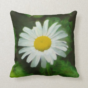 Cojín decorativo blanco de la margarita del veran