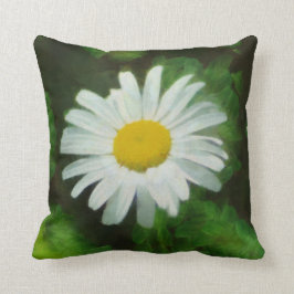 Cojín decorativo blanco de la margarita del verano