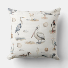 Cojín decorativo Blanco de las Aves del Mar