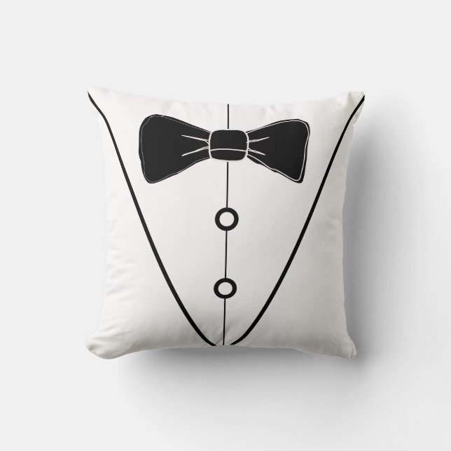 Cojín decorativo blanco de Tuxedo (Anverso)