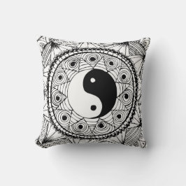 Cojín Decorativo Blanco de Yin y de Yang