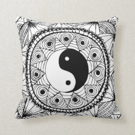 Cojín Decorativo Blanco de Yin y de Yang