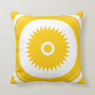 Cojín Decorativo Blanco del amarillo de la estrella de Sun
