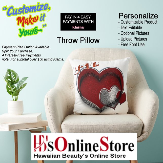 Cojín decorativo Blanco del Corazón Mágico (Heart Magic Love Small Square Polyester White Throw Pillow.)