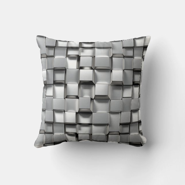 Cojín Decorativo Blanco del cubo metalizado (Reverso)