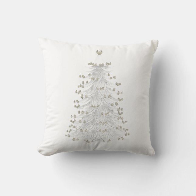 Cojín decorativo blanco del día de fiesta del (Anverso)