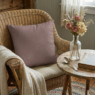 Cojín Decorativo Blanco Elegante Floral Moderno Lana Mauve