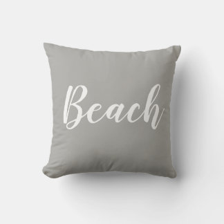 Cojín decorativo blanco gris de playa