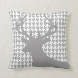 Cojín Decorativo Blanco gris principal de Houndstooth el | de los