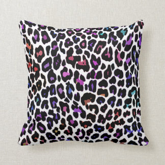 Cojín Decorativo Blanco multicolor del leopardo