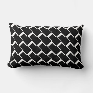 Cojín decorativo blanco negro, almohada lumbar de 