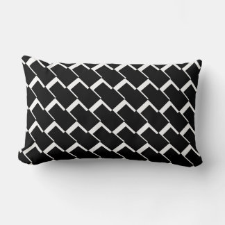 Cojín decorativo blanco negro, almohada lumbar de