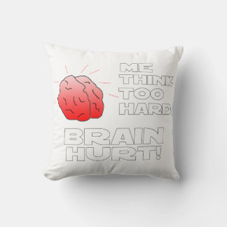 Cojín Decorativo Blanco negro dañado por el cerebro