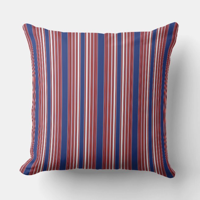 Cojín Decorativo Blanco Rojo Y Azul (Anverso)