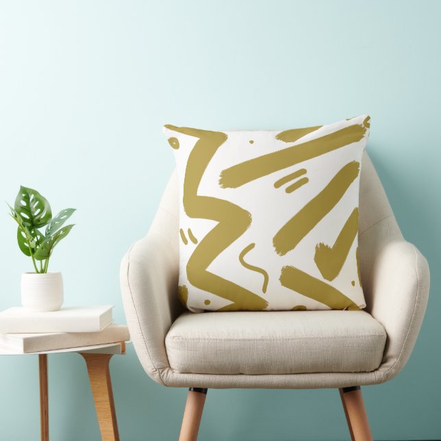 Cojín Decorativo Blanco tribal y oro (Silla)