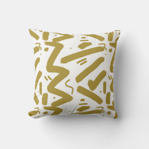 Cojín Decorativo Blanco tribal y oro
