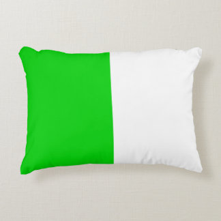 Cojín Decorativo Blanco verde de dos colores mitad de división