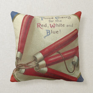 Cojín Decorativo Blanco y azul rojos