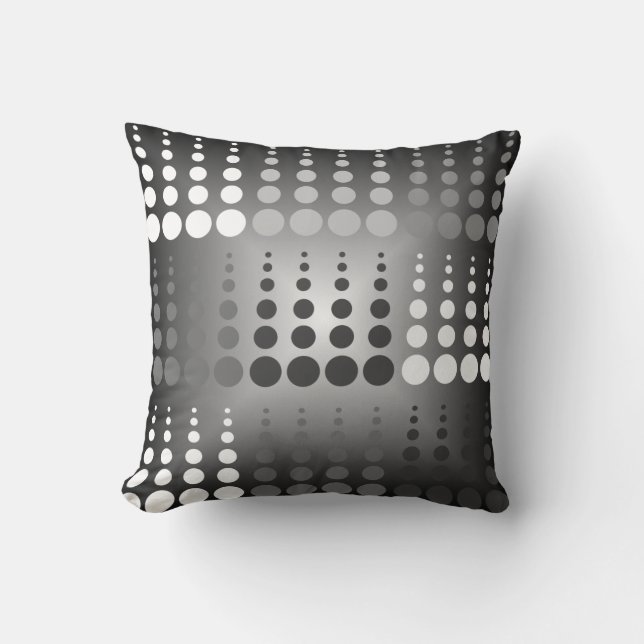 Cojín decorativo blanco y gris negro del modelo (Anverso)