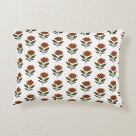 Cojín Decorativo Blanco y Marrón Floral Boho