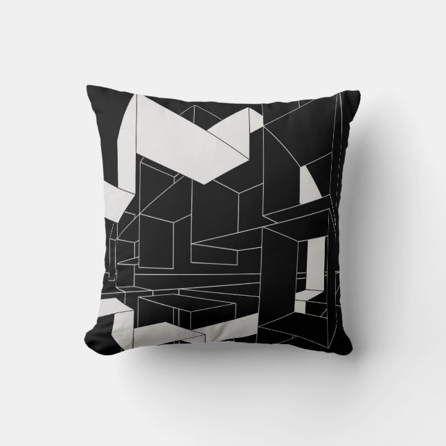 Cojín decorativo blanco y negro (Anverso)