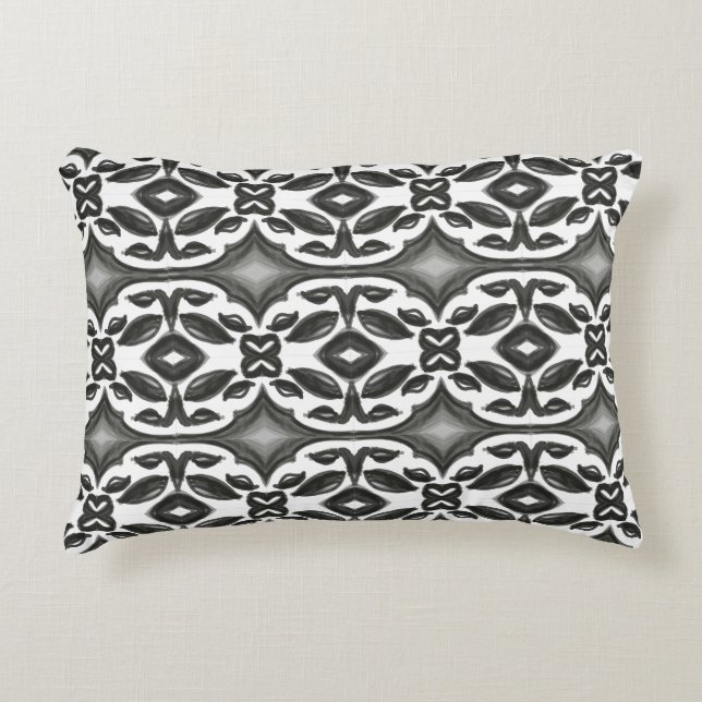 Cojín Decorativo Blanco y Negro (Anverso)