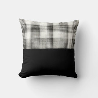 Cojín Decorativo Blanco y negro a cuadros