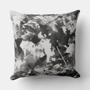 Cojín Decorativo Blanco y negro angustiados