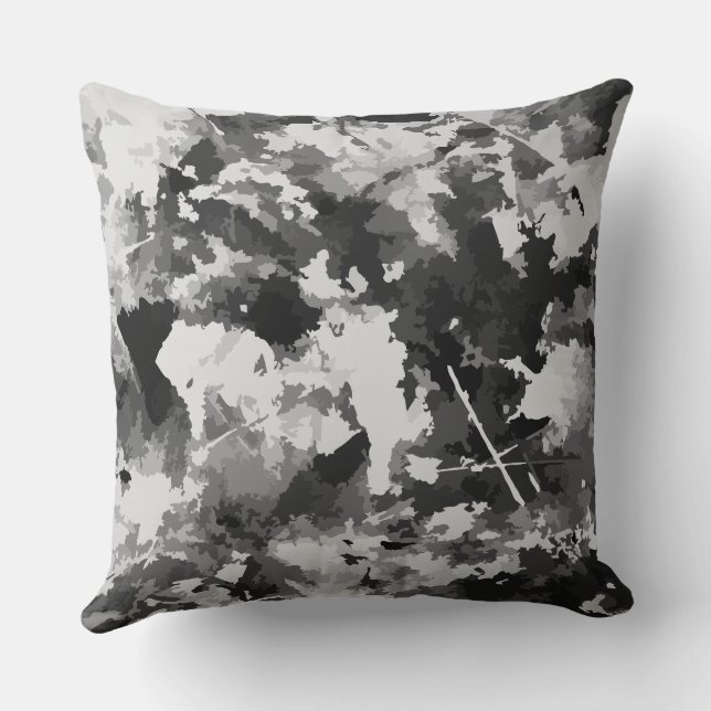 Cojín Decorativo Blanco y negro angustiados (Reverso )