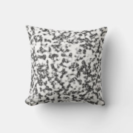 Cojín decorativo blanco y negro de mármol