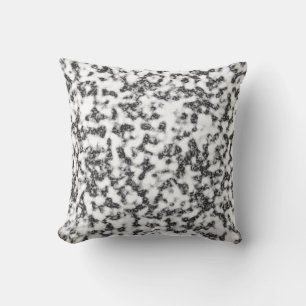 Cojín decorativo blanco y negro de mármol