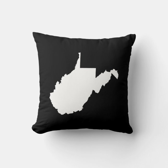 Cojín Decorativo Blanco y negro de Virginia Occidental (Anverso)