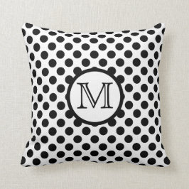 Cojín decorativo blanco y negro del lunar del