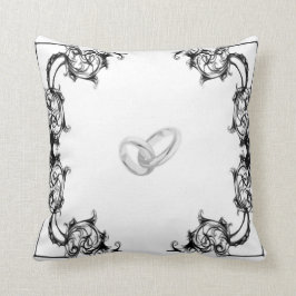 Cojín Decorativo BLANCO Y NEGRO FLORAL del VINTAGE del portador de