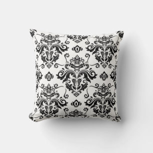 Cojín Decorativo Blanco y negro oriental: Textura clásica