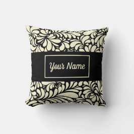 Cojín decorativo blanco y negro personalizado