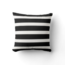 Cojín decorativo blanco y negro rayado