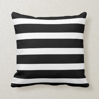 Cojín decorativo blanco y negro rayado