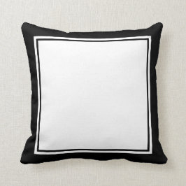 Cojín Decorativo Blanco y negro simple