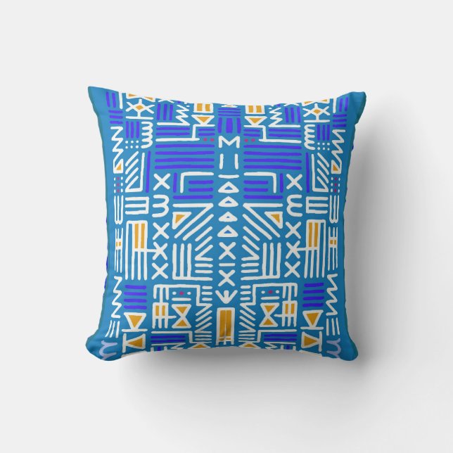 Cojín Decorativo Blanda de estilo azul (Anverso)